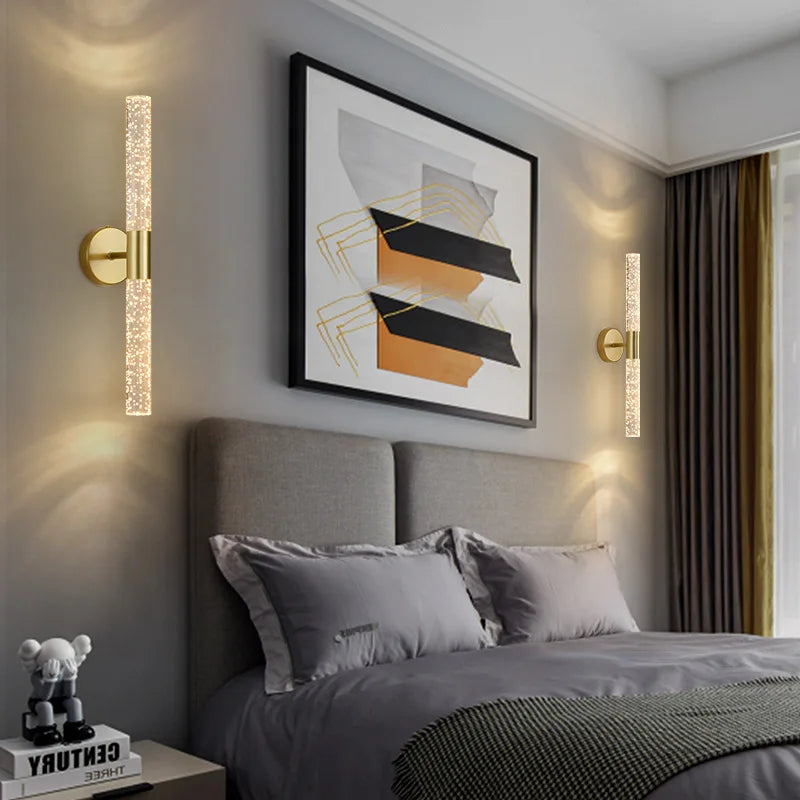 Nordic Crystal Bubble LED Wall Lamp Modern Home Decor Bedside Living Room Corridor Indoor Atmosphere Wall Light AC85-265V